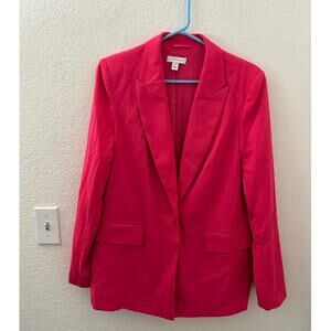 Topshop Hot Pink Oversized Relaxed Fit Long Jacket Size 6 Small Office Barbie